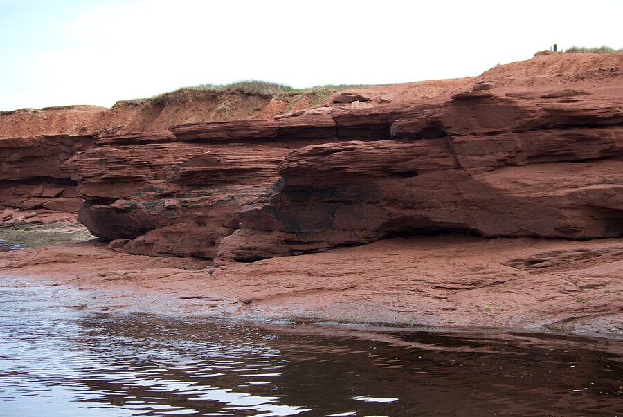 Red sandstone cliffs in Prince Edward Island National Park