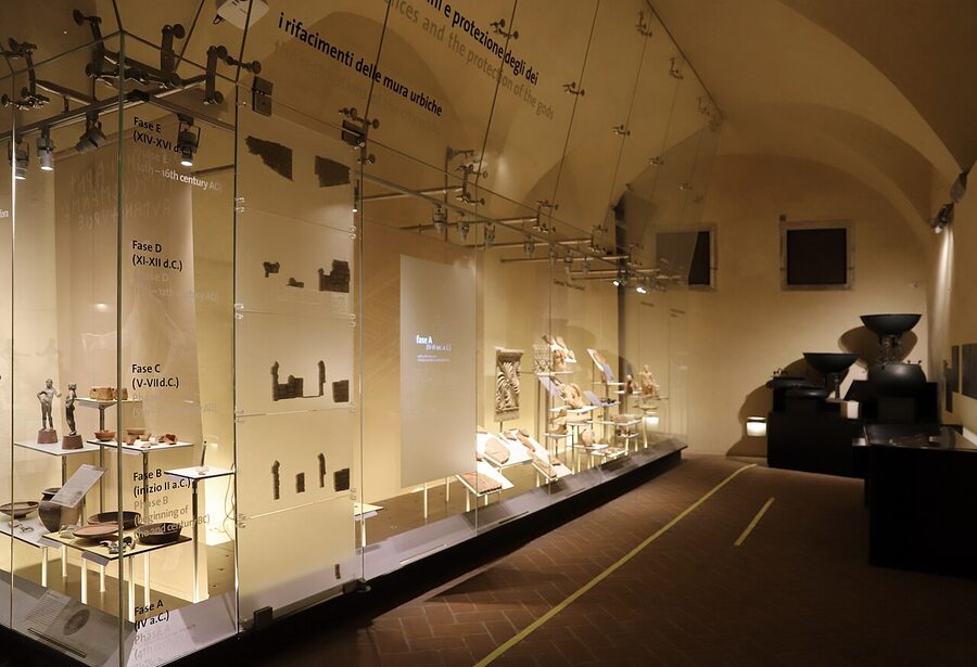 Interior of the MAEC Etruscan museum in Cortona