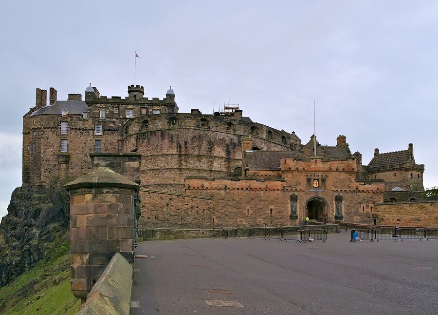 Edinburgh Castle viewed from the Esplanade in Scotland