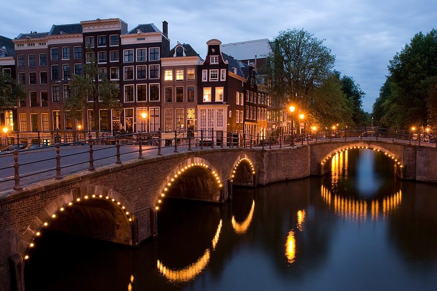 Keizersgracht canal Amsterdam at night