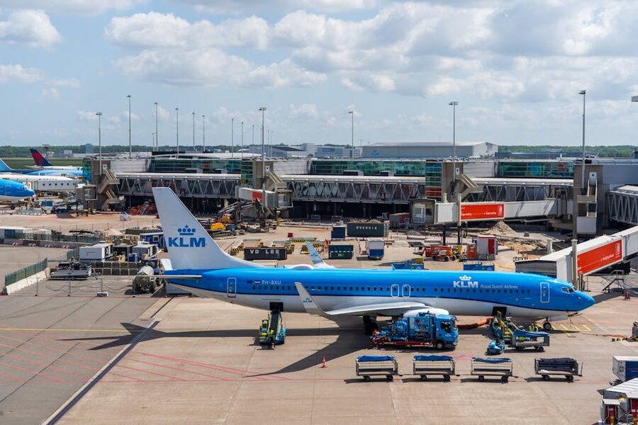 KLM aircraft at Schiphol Airport Amsterdam