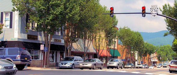 Downtown Brevard North Carolina near DuPont State Forest