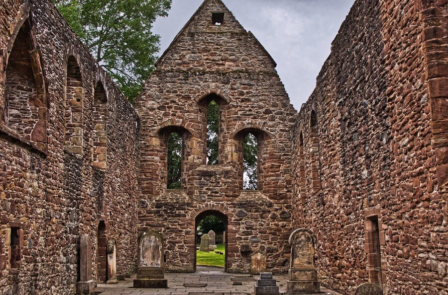 Beauly Priory ruins and graveyard near Inverness