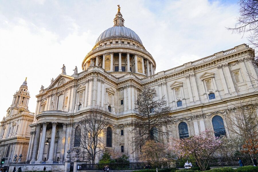The dome of St Paul's Cathedral seen across the London skyline